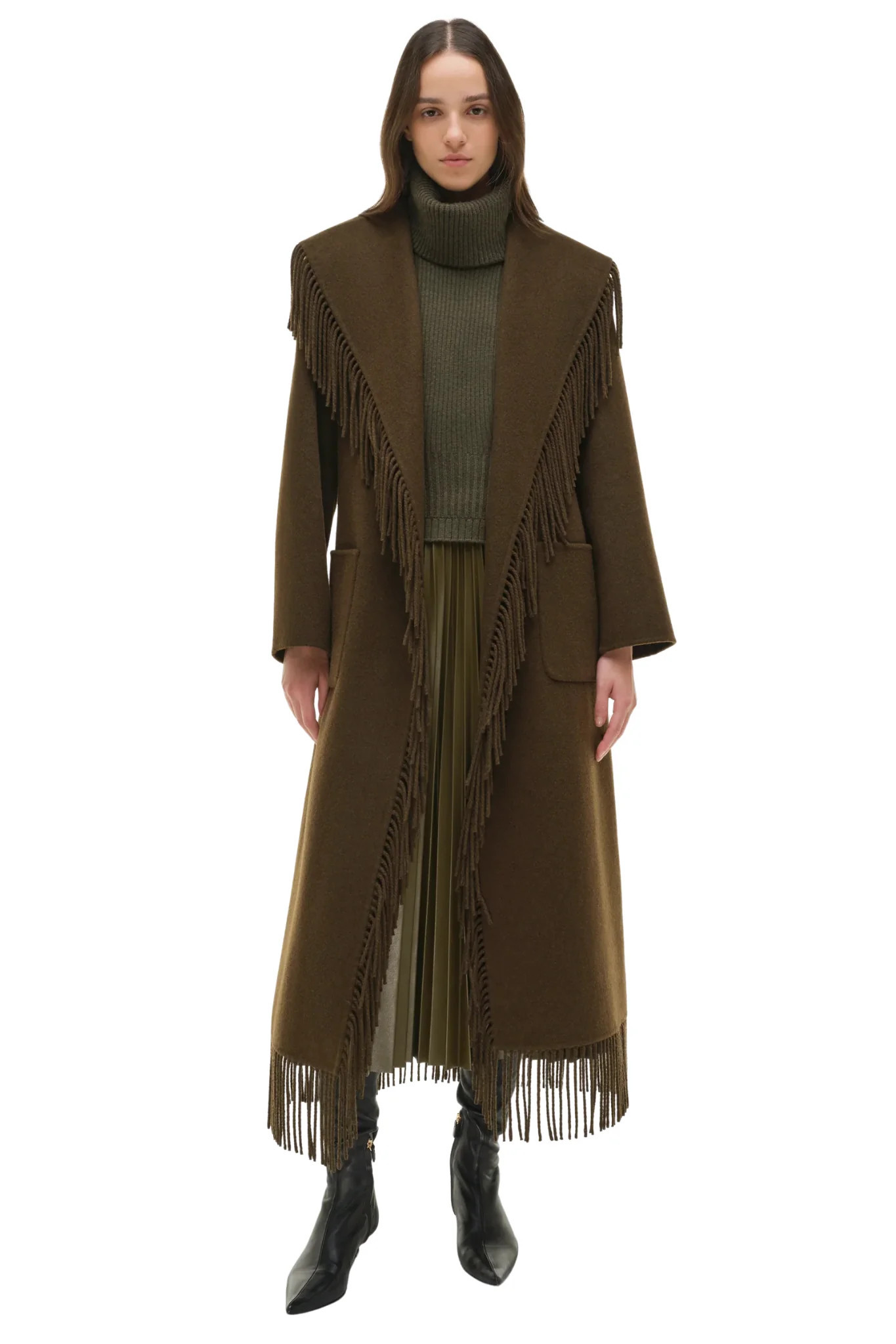 Carrie Fringe Robe Coat in Alligator s | Oliver Clothing