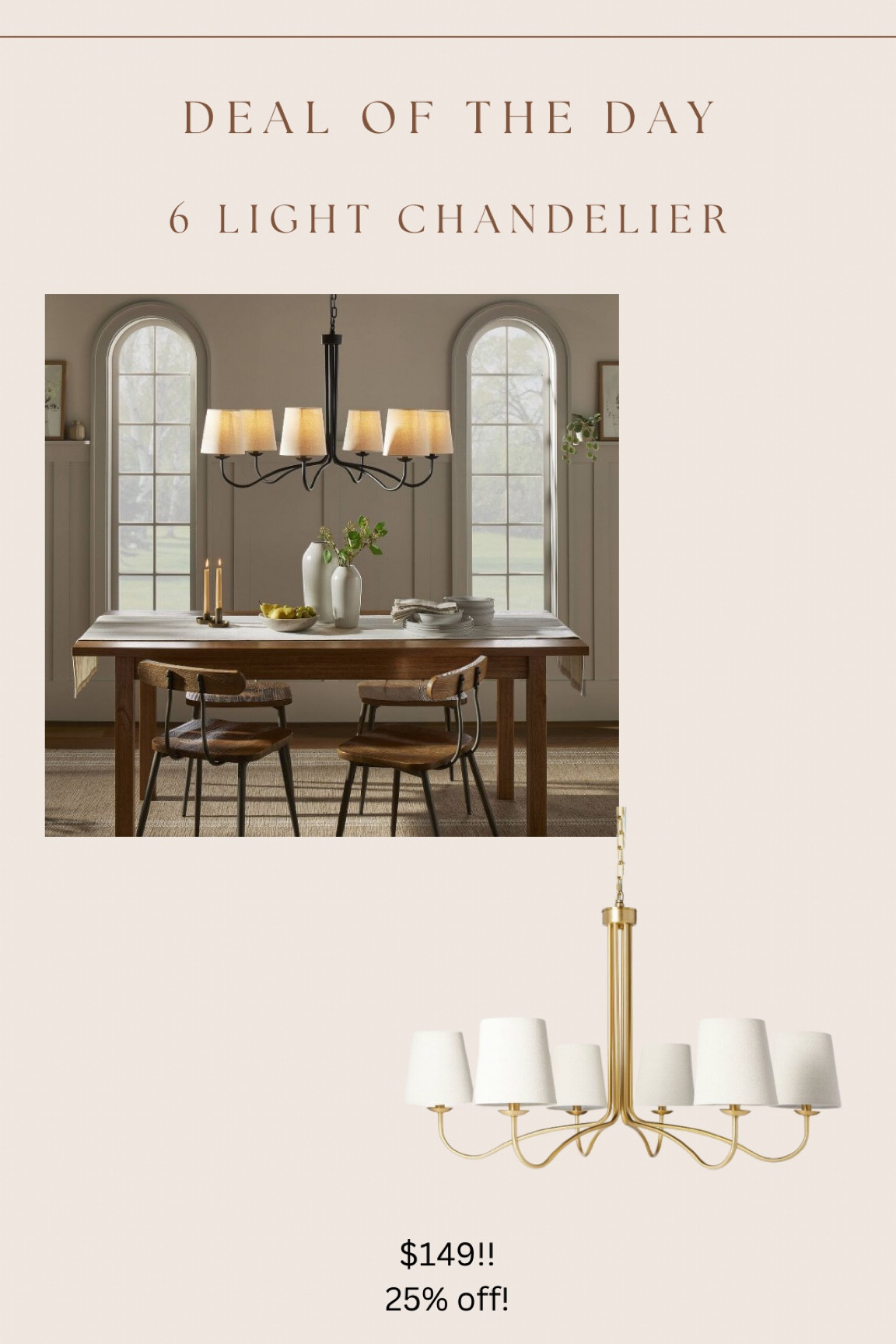 This highly rated chandelier is 25% off right now until Sunday at midnight!!! Only $149!! Compare to high end styles that are $1089+ 🙌🏻

#LTKstyletip #LTKsalealert #LTKhome