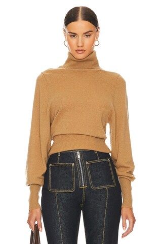Helsa Aren Cashmere Turtleneck Sweater in Camel from Revolve.com | Revolve Clothing (Global)