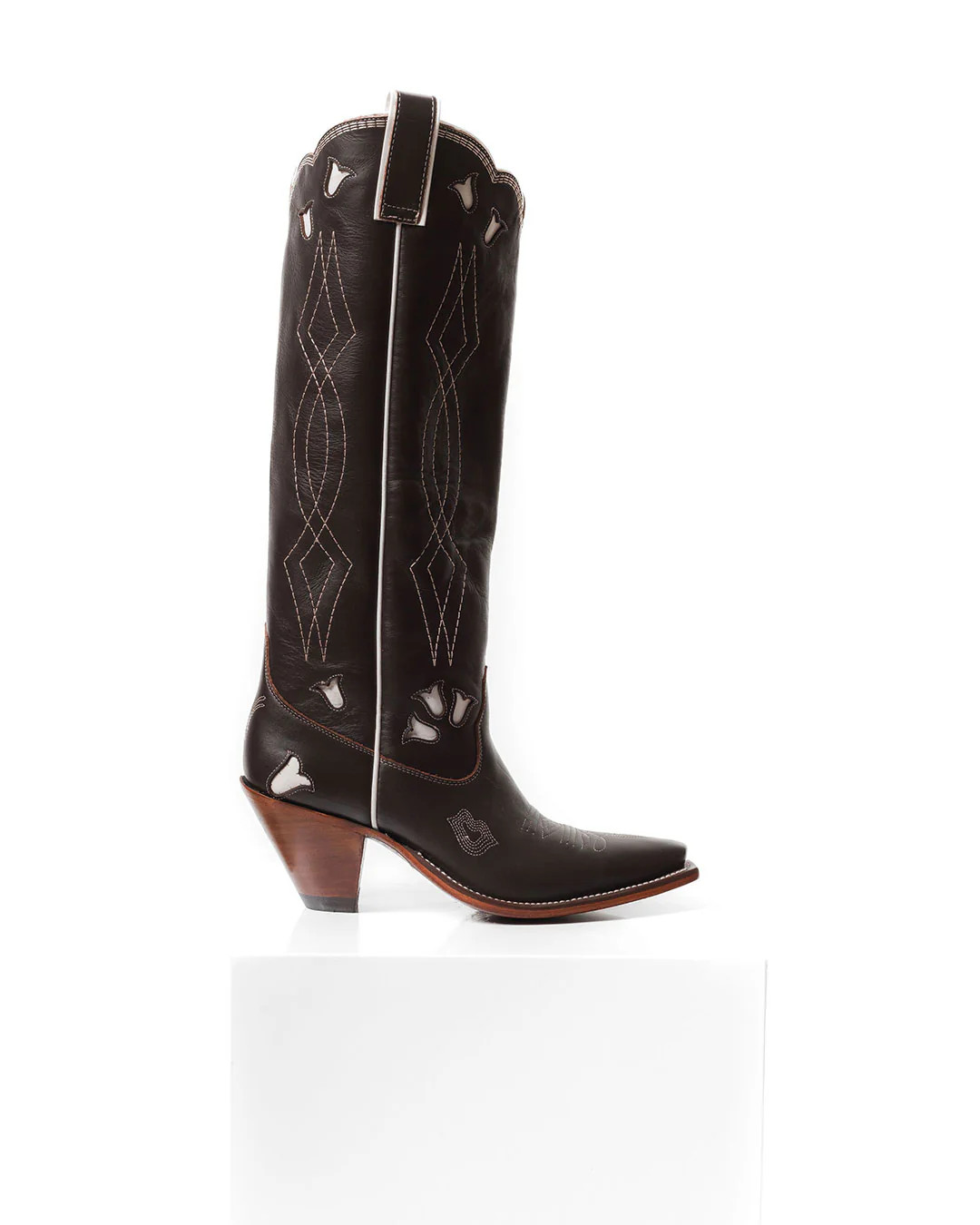 Sunny Boot - Chocolate/White | Women's Tall Cowboy Boots | Besita Boots | Besita Boots