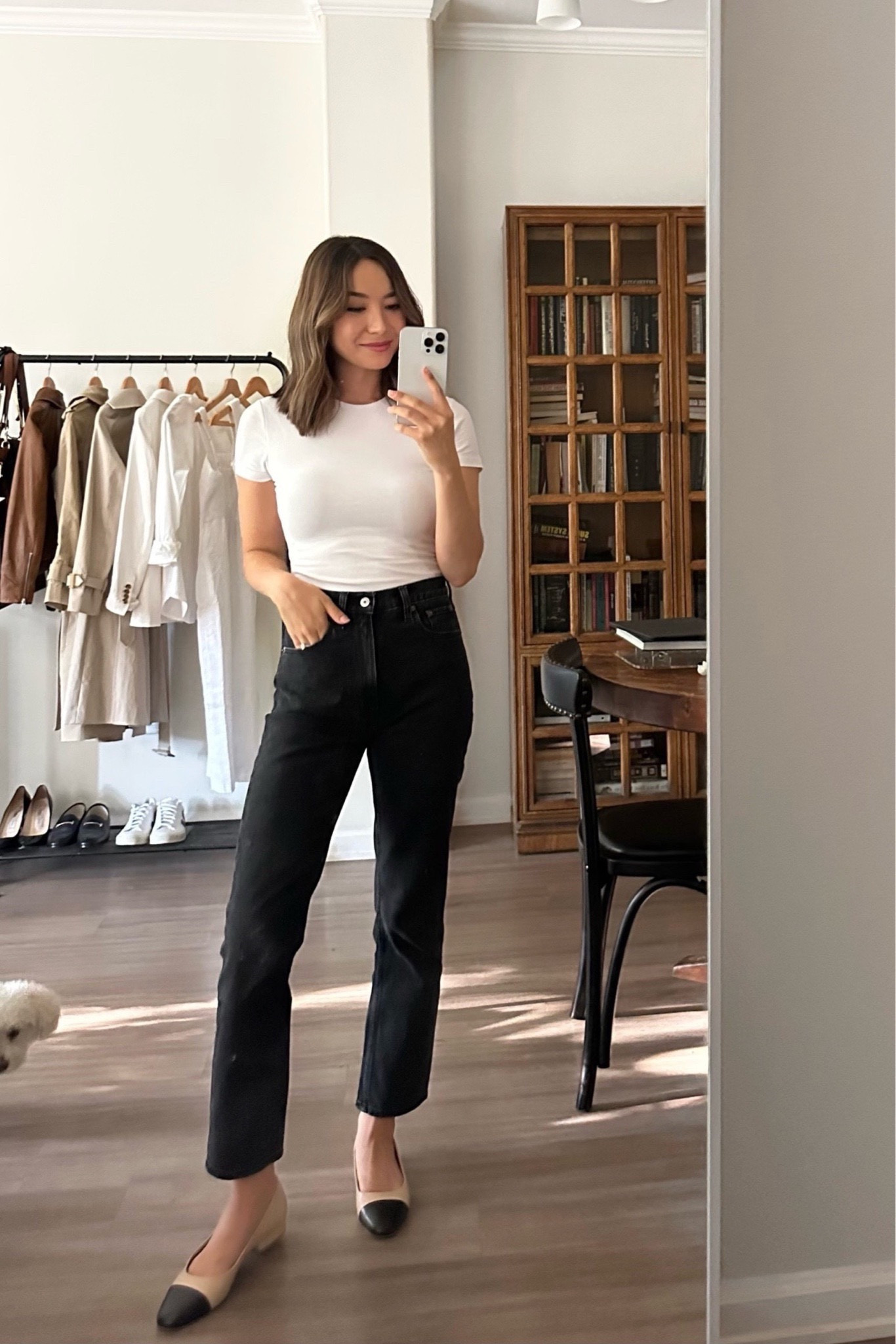 Business casual / casual outfit / abercrombie sale 20% off 

• bodysuit - double-lined, allows for a seamless look 
• ankle jeans - love these for the fall! 
• flats - recent find, comes with a padded footbed 

#LTKSeasonal #LTKstyletip #LTKworkwear