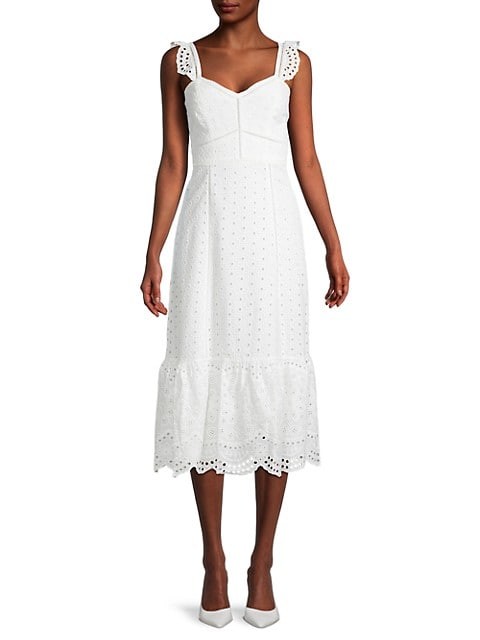 ​Genevieve Eyelet Midi Dress | Saks Fifth Avenue OFF 5TH