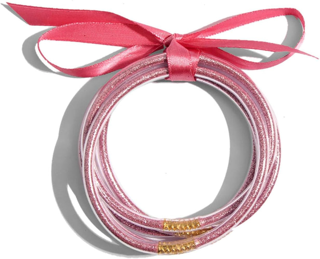 ATIMIGO Bowknot Jelly Bangle Bracelets Set Lightweight Cute Glitter Filled Stack Silicone Party B... | Amazon (US)