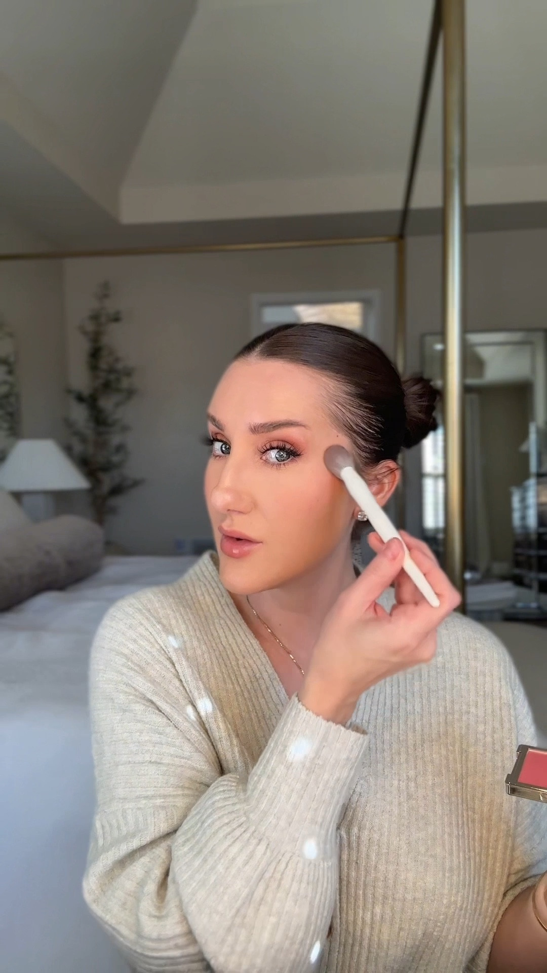 #AD #TargetPartner #MorphePartner 💫 The Cheek Thrills blush trios by  @morphebrushes are by far the most unique blushes I’ve tried. Each palette contains 3 coordinating shades in 3 beautiful textures (satin cream, luminous balm, & velvet powder) that create the most beautiful, long-lasting, multi-dimensional effect. New favorites for sure. 💕 
Available at @Target  
#MorpheTarget #Target #Morphe 
🎯Morphe is now at Target - your favorite affordable, pro-quality makeup and brushes are easier to shop than ever.
From bold artistry to everyday natural looks, Morphe has products for every style.
Accessible, trend-right beauty - now available where you shop most.
Shades I’m wearing:
Blush in Beach Bonfire
Eyeshadow palette in Outer Spice 
Lip pencil in Wifey with clear gloss
Bake & Set powder in Brightening Pink 
Continuous Setting Mist 

#LTKBeauty