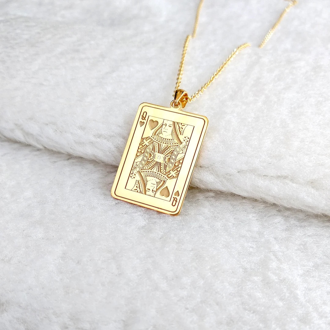 Queen of Hearts Nekclace,jack of Hearts Necklace,playing Cards Neklace,king of Hearts Necklace,me... | Etsy (US)