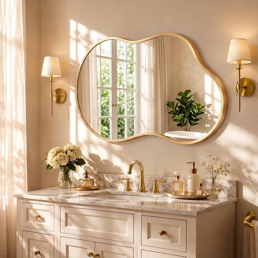 Bathroom Mirror for Over Sink-Gold Home Decor Wall Mirror 20"x 36" Single | Amazon (US)