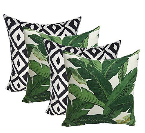 Resort Spa Home Decor Set of 4 Indoor Outdoor Decorative Throw Pillows,Tommy Bahama Fabric Swayin... | Amazon (US)
