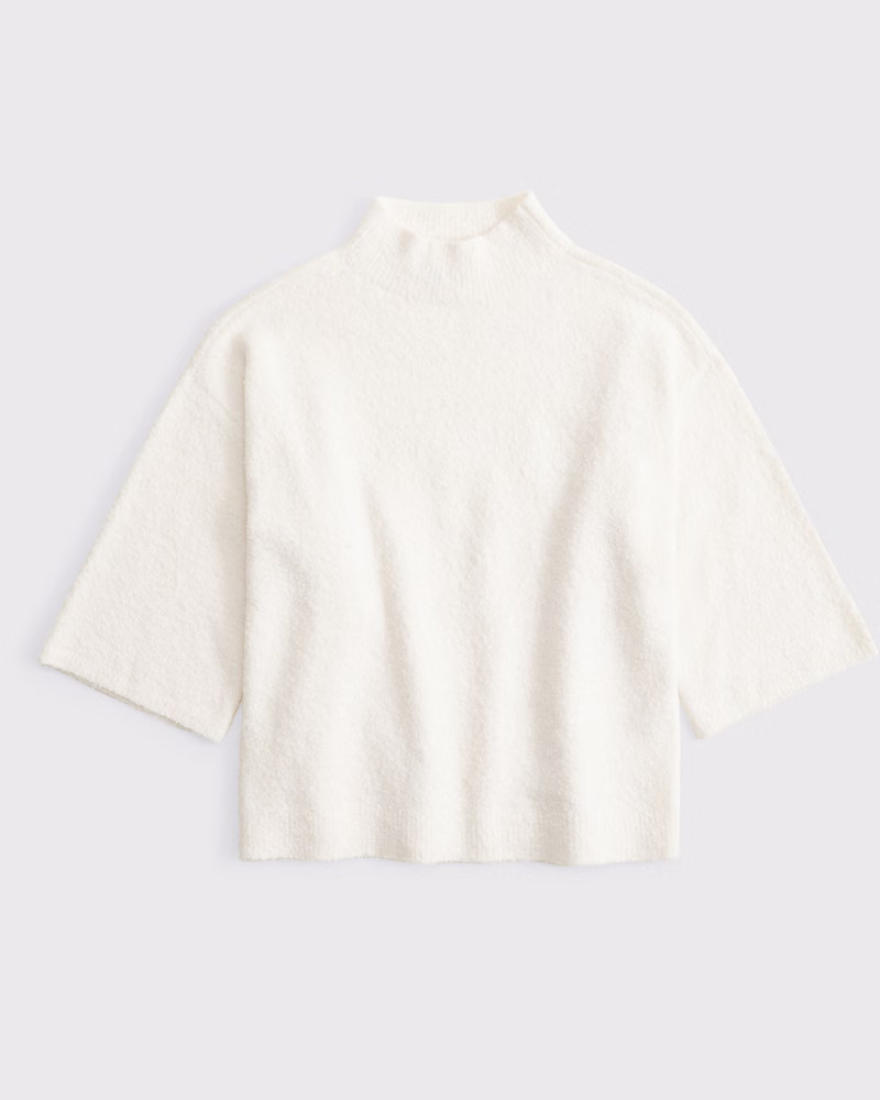 Women's Boucle Mockneck Sweater Tee | Women's Tops | Abercrombie.com | Abercrombie & Fitch (US)