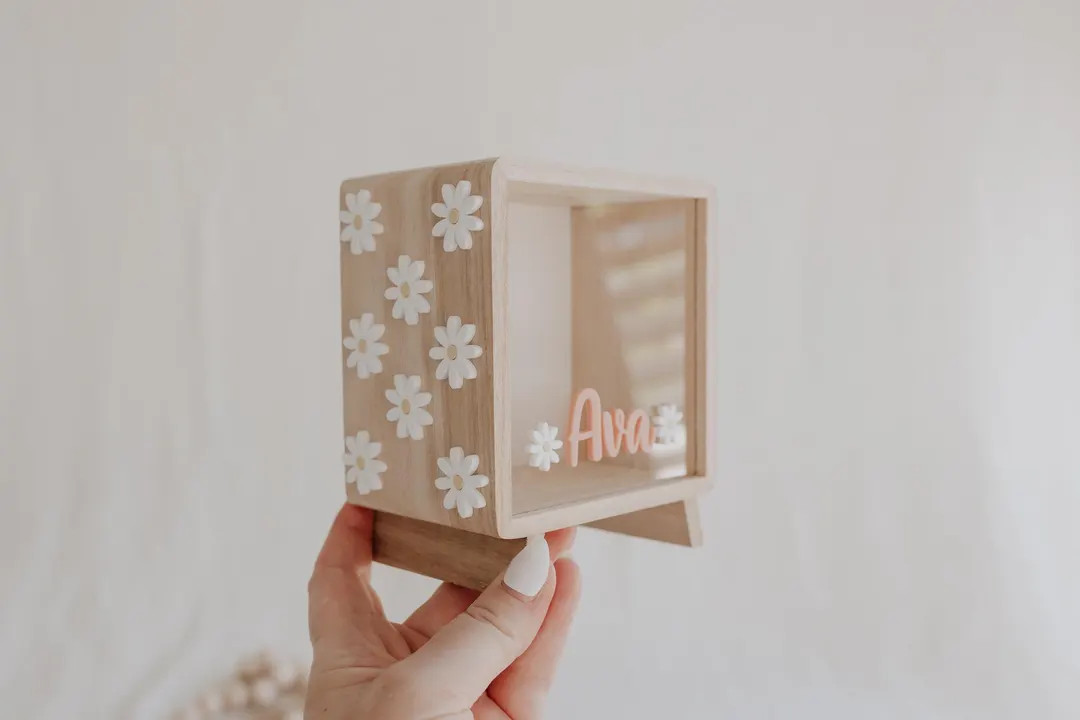 SECONDS/IMPERFECT - Money Box Piggy Bank Personalised Name - Daisy, Flower Piggy Bank, Kids Money... | Etsy (US)