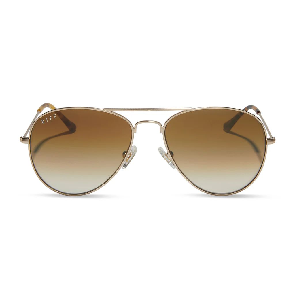 COLOR: brushed gold   brown gradient sunglasses | DIFF Eyewear