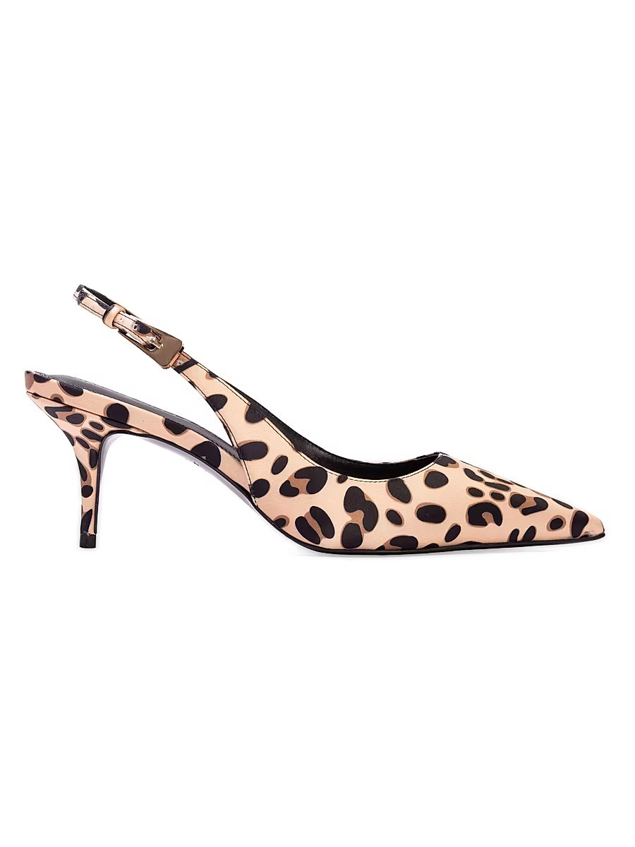 Women's Branca 65MM Cheetah Print Satin Pumps - Cheetah Satin - Size 5 | Saks Fifth Avenue