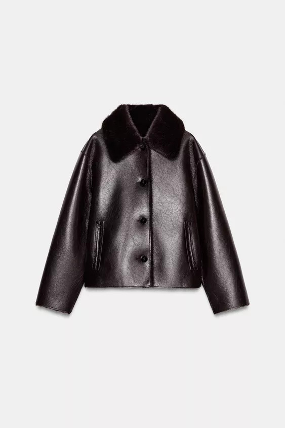 REVERSIBLE DOUBLE FACED FAUX LEATHER JACKET | Zara US