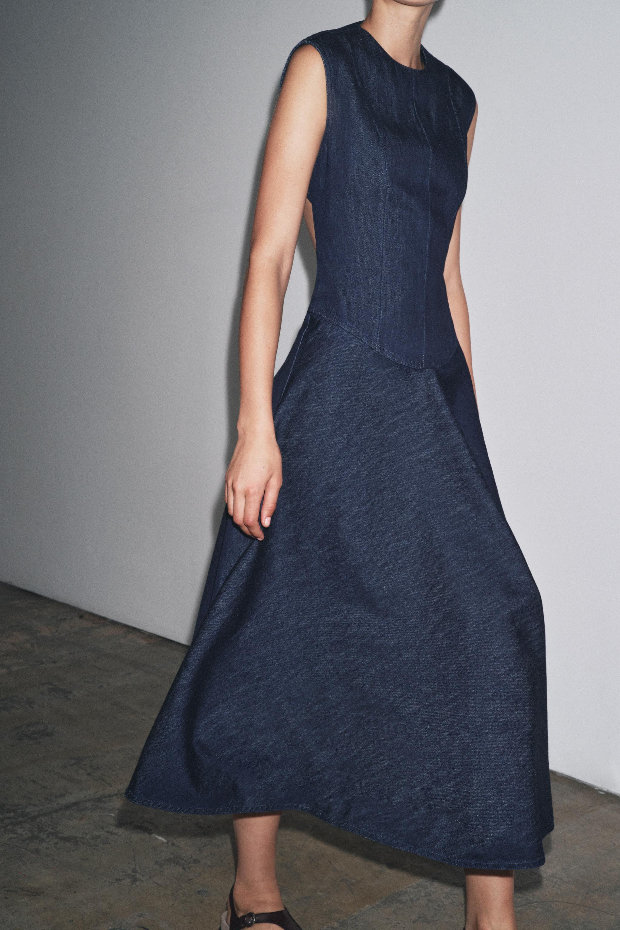 ZW COLLECTION DENIM MIDI DRESS | Zara US