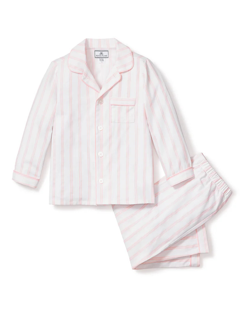 Children’s Pink and White Stripe Pajama Set | Over The Moon