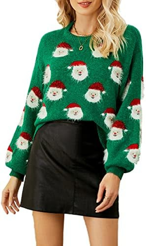 JUNBOON Women’s Casual Leopard Print Knitted Pullover Sweaters Long Sleeve Crew Neck Jumper Top... | Amazon (US)