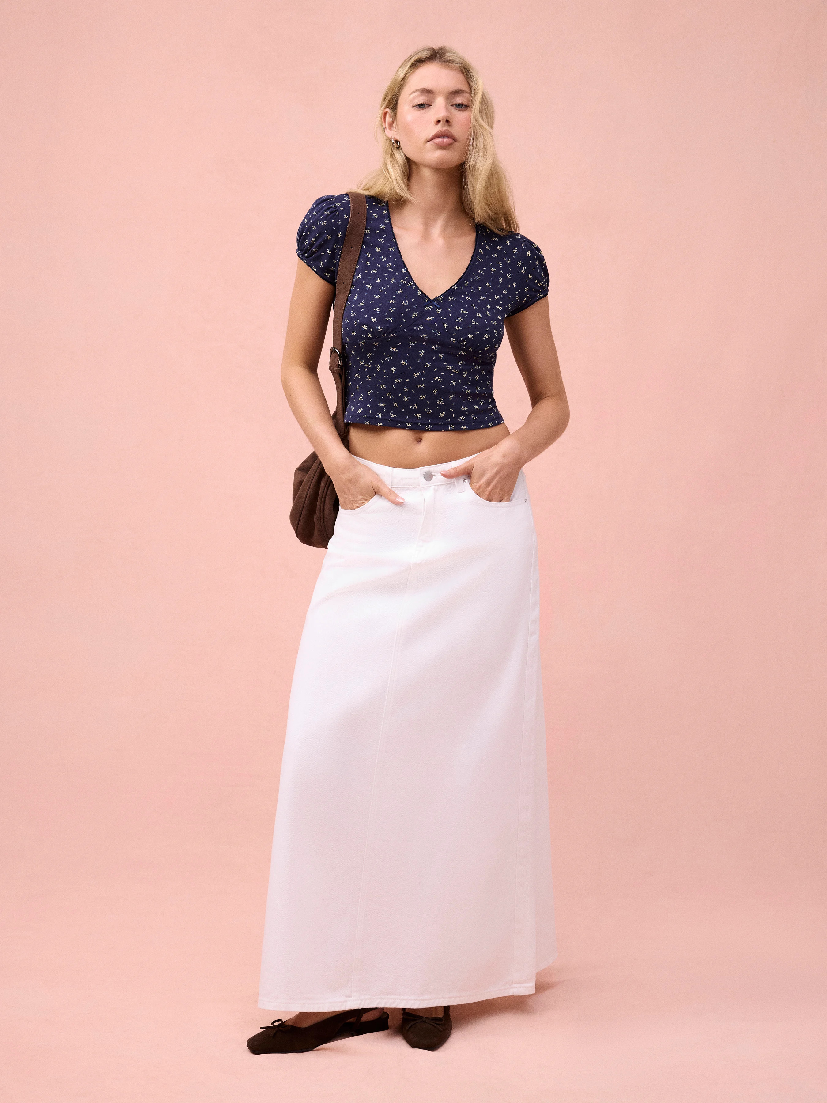 denim denim skirt long denim skirt Denim The Maxi For Daily Casual | Cider