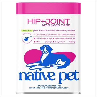 Native Pet Advanced Hip and Joint Beef Flavor Vitamins and Supplements Powder for Dogs - 6.3oz | Target