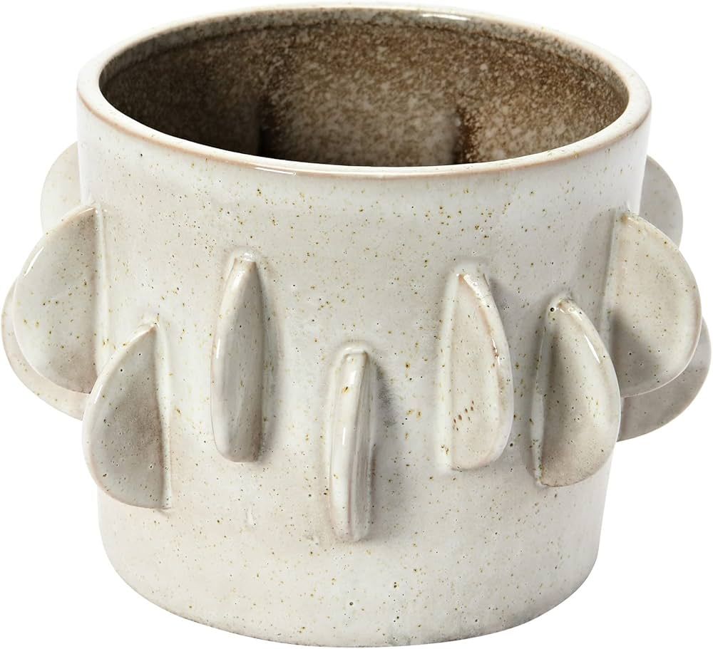 Bloomingville Handmade Stoneware Planter, Antique White Reactive Glaze, 7" Round | Amazon (US)