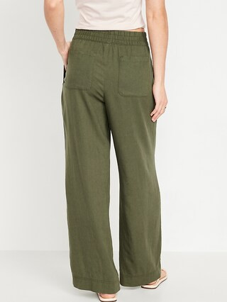 High-Waisted Linen-Blend Wide-Leg Pants | Old Navy (US)