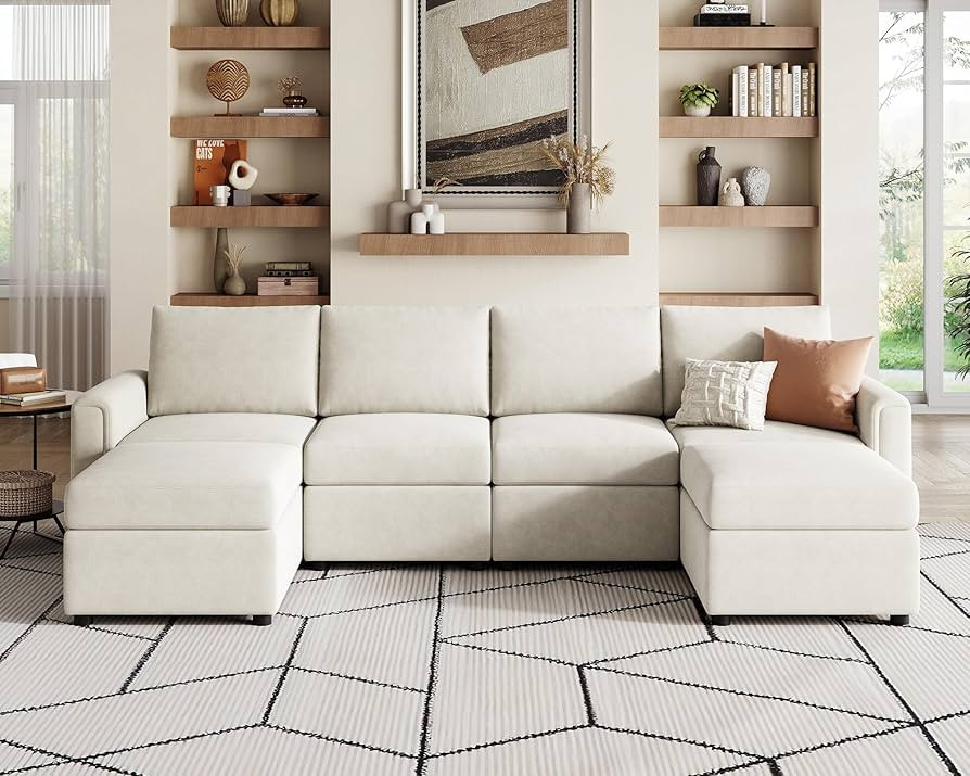 LINSY HOME Modular Sectional Sofa, Convertible U Shaped Sofa Couch with Storage, Memory Foam, Mod... | Amazon (US)