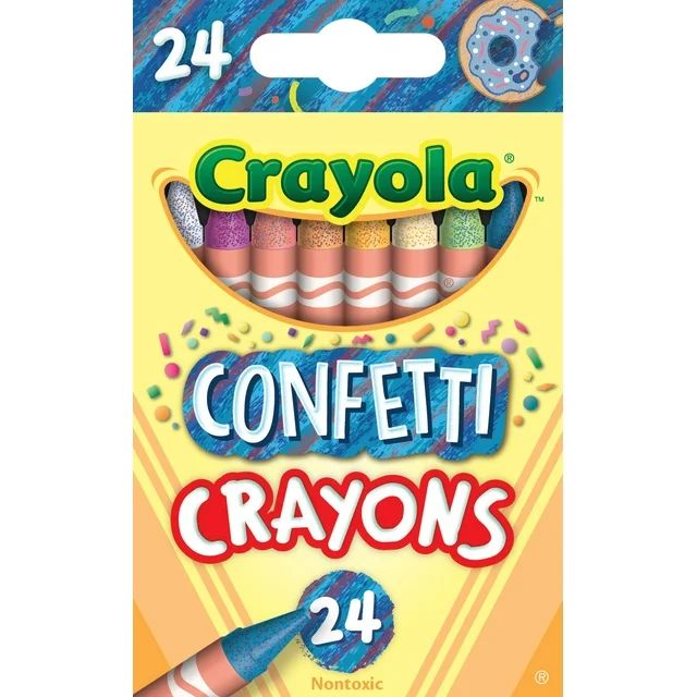 Crayola Confetti Crayons, Multi Color Crayons, School Supplies, Kids Coloring Supplies, 24 Ct | Walmart (US)