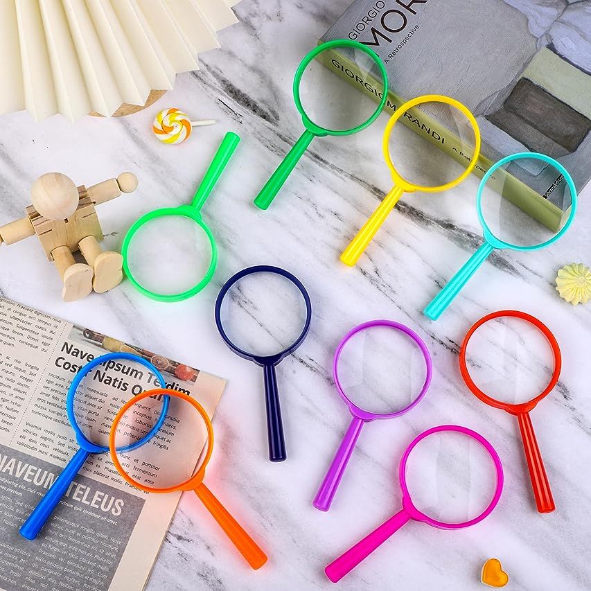 Get Out! Kids Magnifying Glass Set – 6 Pack Large Size Plastic Magnifying Glasses for Kids with Stan | Amazon (US)
