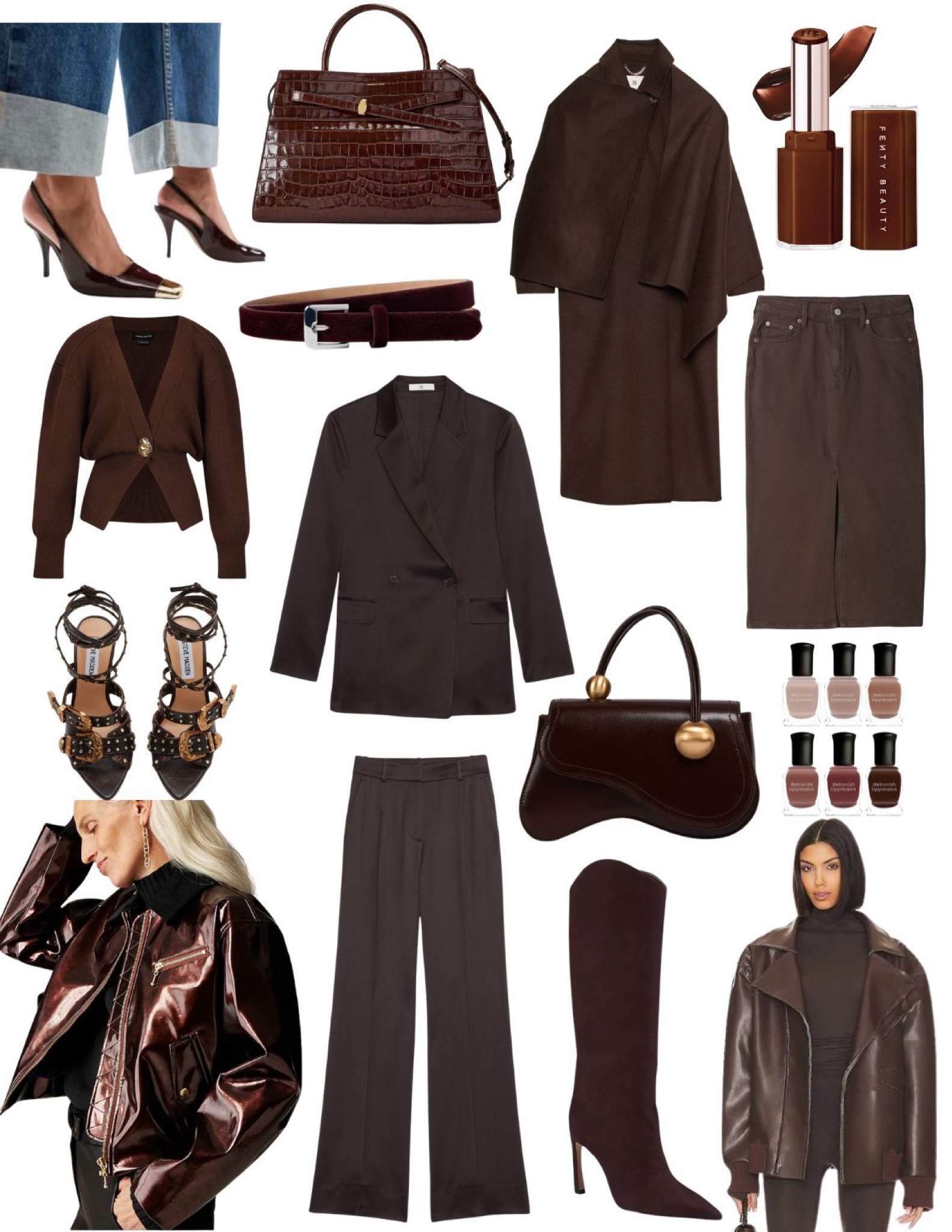 Chocolate brown is emerging as Fall 2024’s must-have neutral, bringing a rich, luxurious depth to the season’s palette. Designers like Max Mara and Bottega Veneta are incorporating the shade into everything from tailored suiting to leather outerwear, making it a standout alternative to black and navy. Its warm, velvety tones add sophistication while maintaining versatility, whether worn head-to-toe or paired with bold accents. For a season that values understated luxury, chocolate brown is the perfect blend of comfort and elegance. 

#LTKStyleTip #LTKSeasonal #LTKShoeCrush