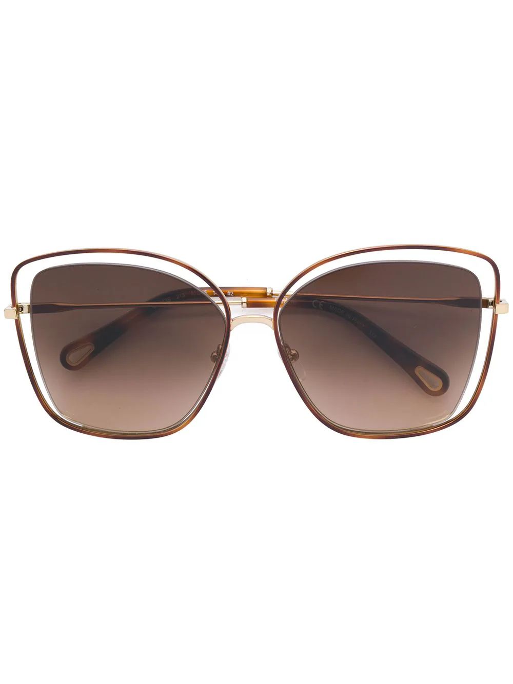 Chloé Eyewear oversized sunglasses - Metallic | FarFetch Global