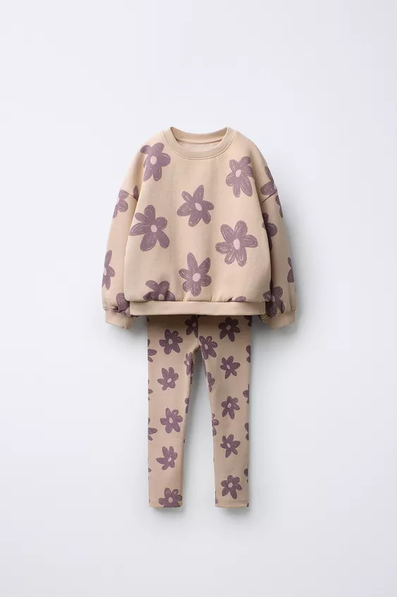 PRINTED JOGGING SWEATSHIRT AND LEGGINGS SET | Zara US