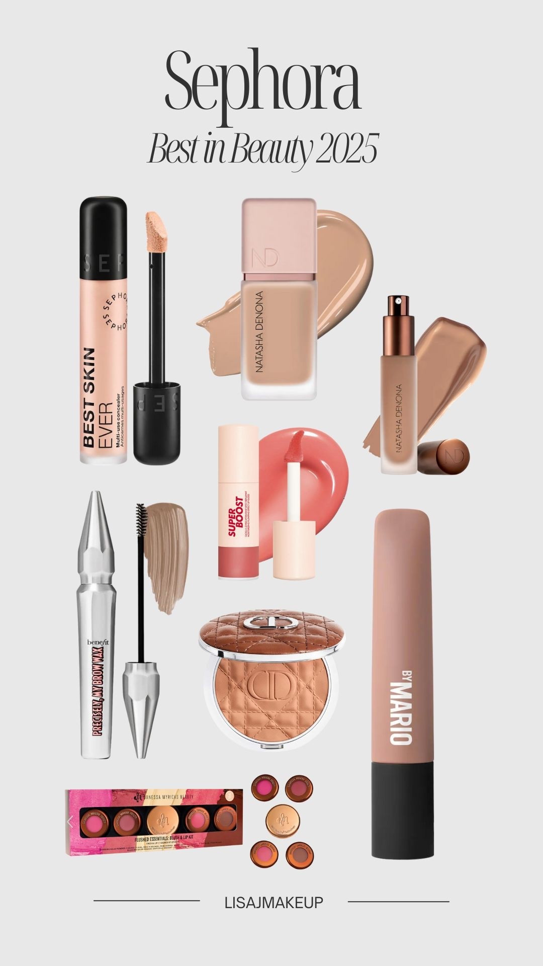 2025 Discoveries:
✨ Natasha Denona Hy-Glam Foundation-N7: The perfect luminous finish that isn’t too shiny. It wears beautifully all day! 
✨ Sephora Collection Best Skin Ever Concealer-08P: It’s hydrating, never settles into fine lines, and gives a natural skin-like finish. 
✨ Charlotte Tilbury Blush Stick in Peachy Glow: My blush of the year! It gives the most youthful, radiant glow. 
✨ Makeup by Mario Cream Shadow: The shade &quot;Mauve&quot; is the perfect neutral. It sets down and lasts all day. 
✨ Danessa Myricks Flushed Essentials Kit: The perfect stocking stuffer to try her famous blurring balm and blushes. 
✨Dior Bronzer -10 ✨Natasha Denona, Liquid Bronzer- Bonfire✨Make Up For Ever, Super Boost Moisturizing &amp; Plumping Lip Gloss- 10 Juicy Peach @sephora #sephorapartner #sephorahaul
Pro Tip: Make sure you sign up for the Sephora Beauty Insider program to earn points while you shop and get access to exclusive sales! 

#LTKOver40 #LTKBeauty