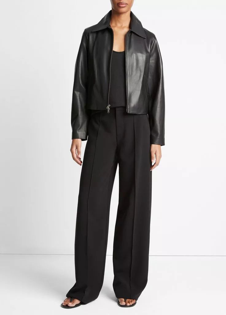 Leather Zip-Front Jacket | Vince LLC