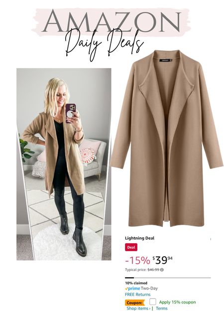 Amazon Deals!! I love this coatigan! It’s currently on lightning ⚡️ deal! I’m wearing a small! 

#LTKSeasonal #LTKfindsunder100 #LTKstyletip