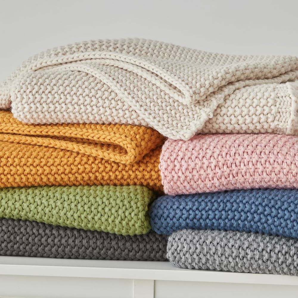 Longhui bedding Chunky cable knit Throw Blanket for Couch Sofa Bed Fall Lightweight Soft Cozy Thr... | Amazon (US)