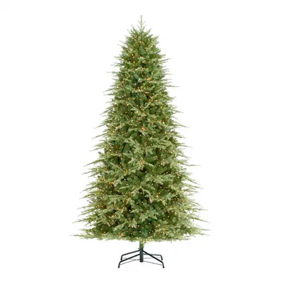 9 ft. Pre-Lit LED Grand Duchess Twinkling Balsam Fir Artificial Christmas Tree | The Home Depot