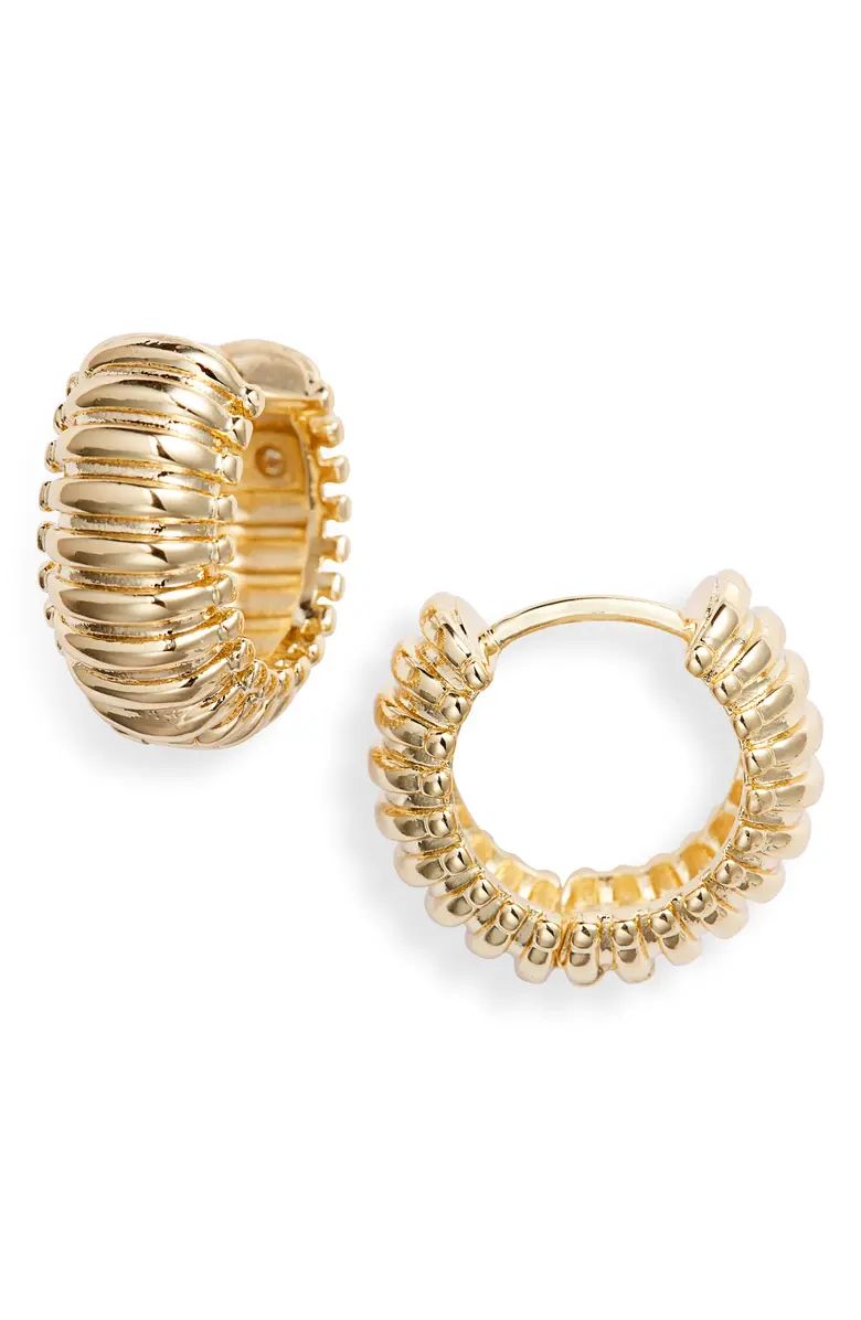 18mm Ribbed Hoop Earrings | Nordstrom