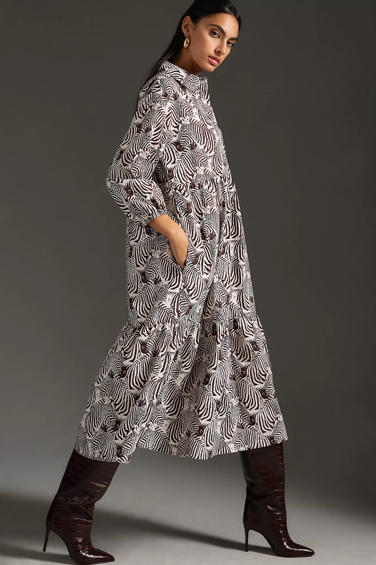 The Bettina Tiered Shirt Dress by Maeve | Anthropologie (US)