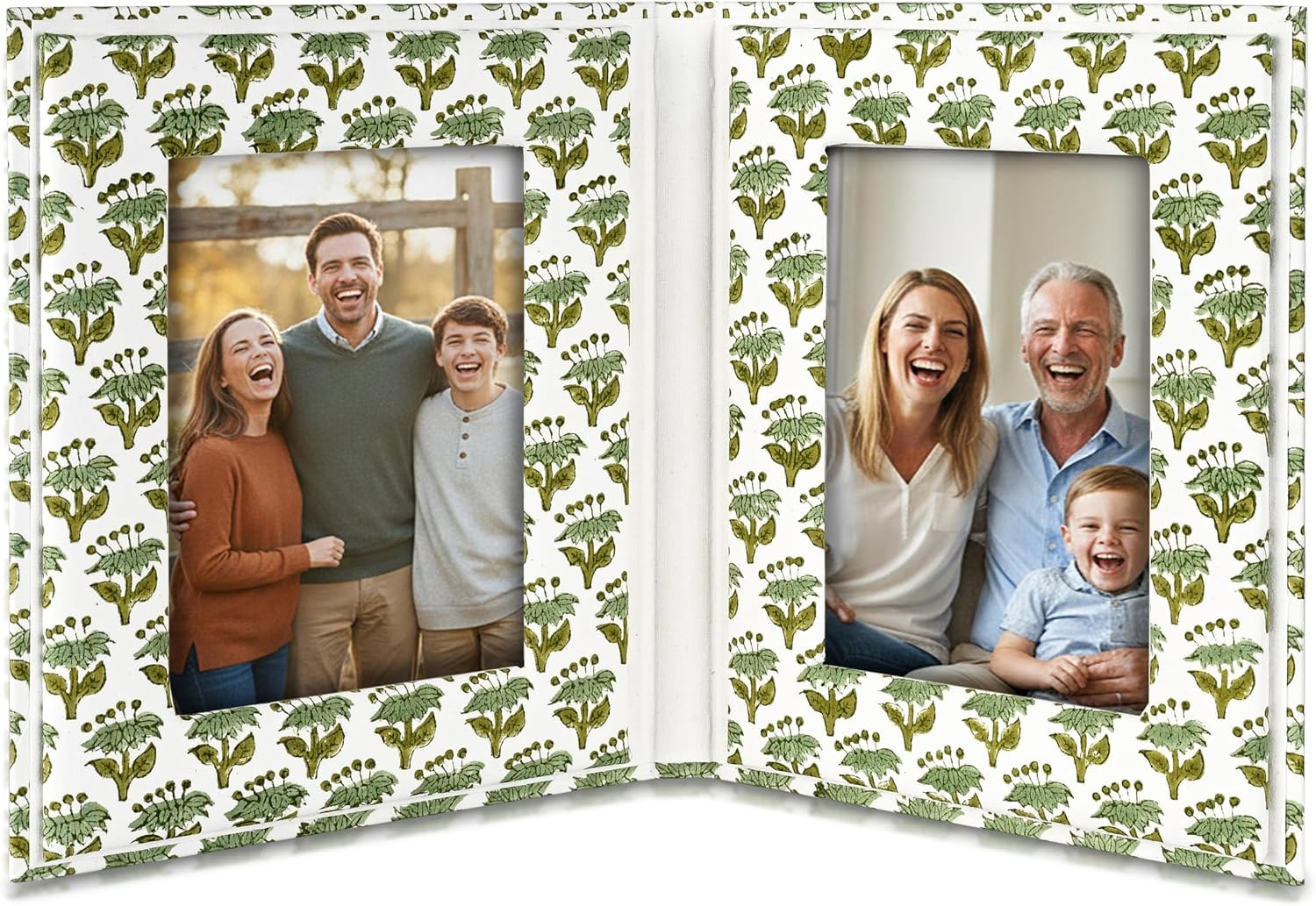 CPC Emerald Green Hand Block Print Double Hinged Photo Frame 4"x6" | Amazon (US)