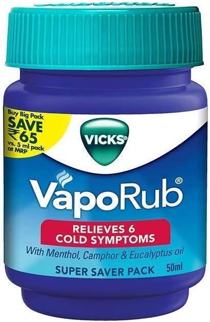 1.76oz (50g) Vicks Vaporub Relief From Headache, Cough, Cold, Flu, Blocked Nose | Amazon (US)