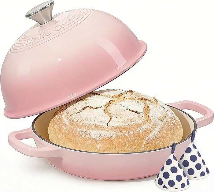 Cast Iron Dutch Oven Pot with Lid, Round Bread Oven for Sourdough Bread Baking, Umite Chef Enamel... | Amazon (US)