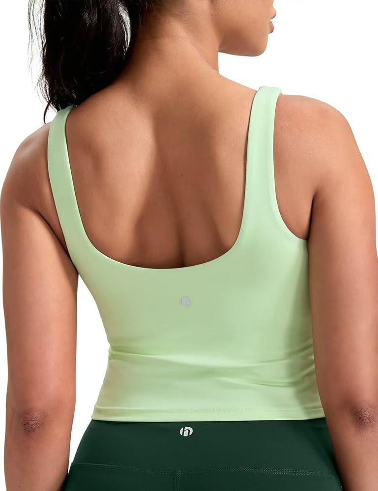 HeyNuts Zeal Bra Womens Scoop Neck Longline Sports Bras, U Back Workout Yoga Crop Tank Tops Padde... | Amazon (US)