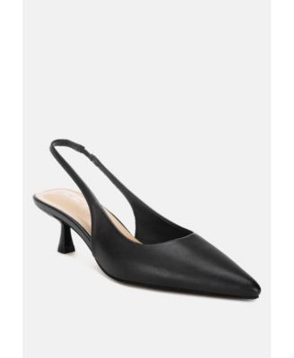 London Rag Women's Shala Kitten Heel Slingbacks - Brown faux leather | Macy's