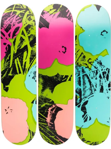 New SeasonThe Skateroomx Andy Warhol Flowers skateboard set