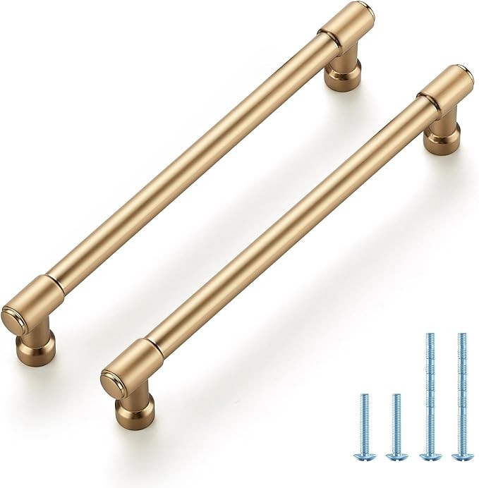 JOY DECOR 2 Pack 6-1/4 Inch Champagne Bronze Cabinet Handles Modern Dresser Drawer Pulls Kitchen ... | Amazon (US)