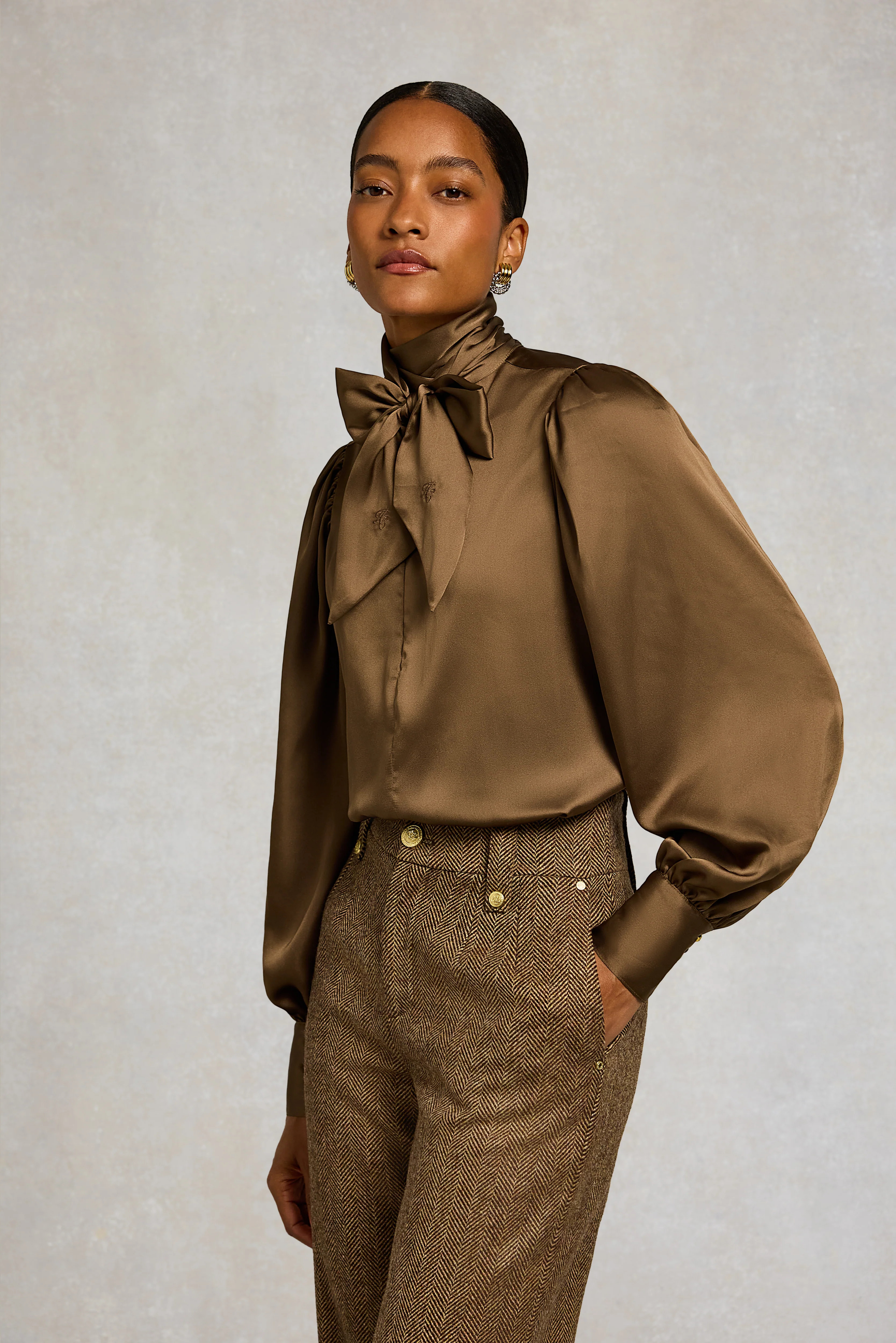 Ariella Blouse (Olive Brown) | Holland Cooper