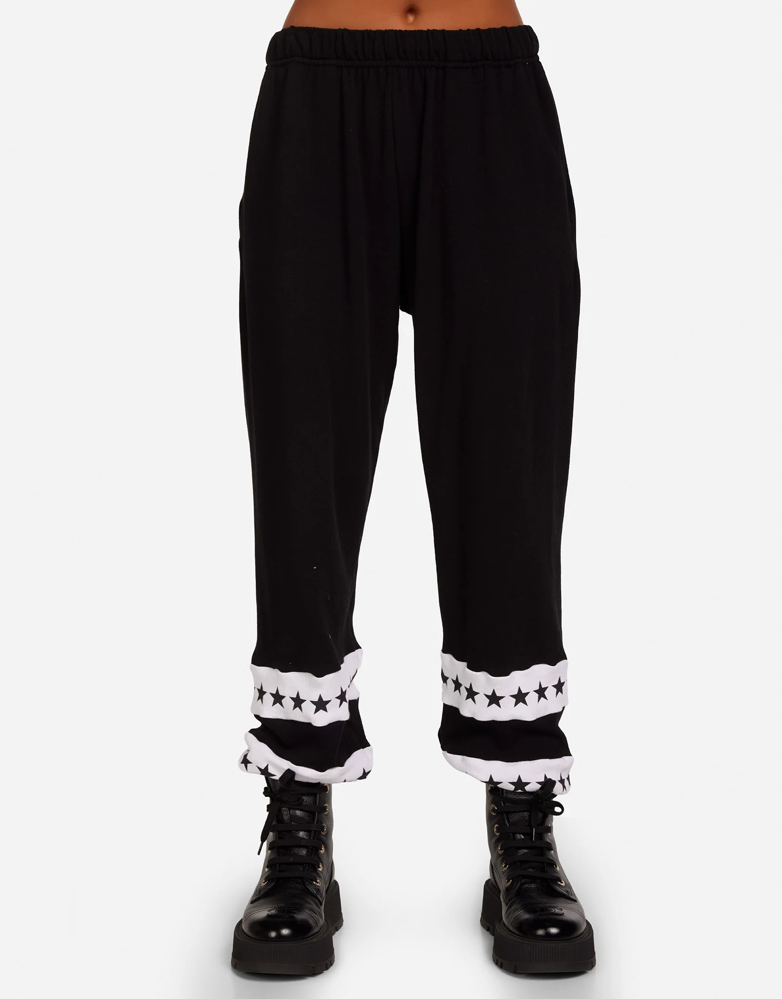 Star Stripe Sweatpant in Black/White | Jonalyn by Lauren Moshi | Lauren Moshi