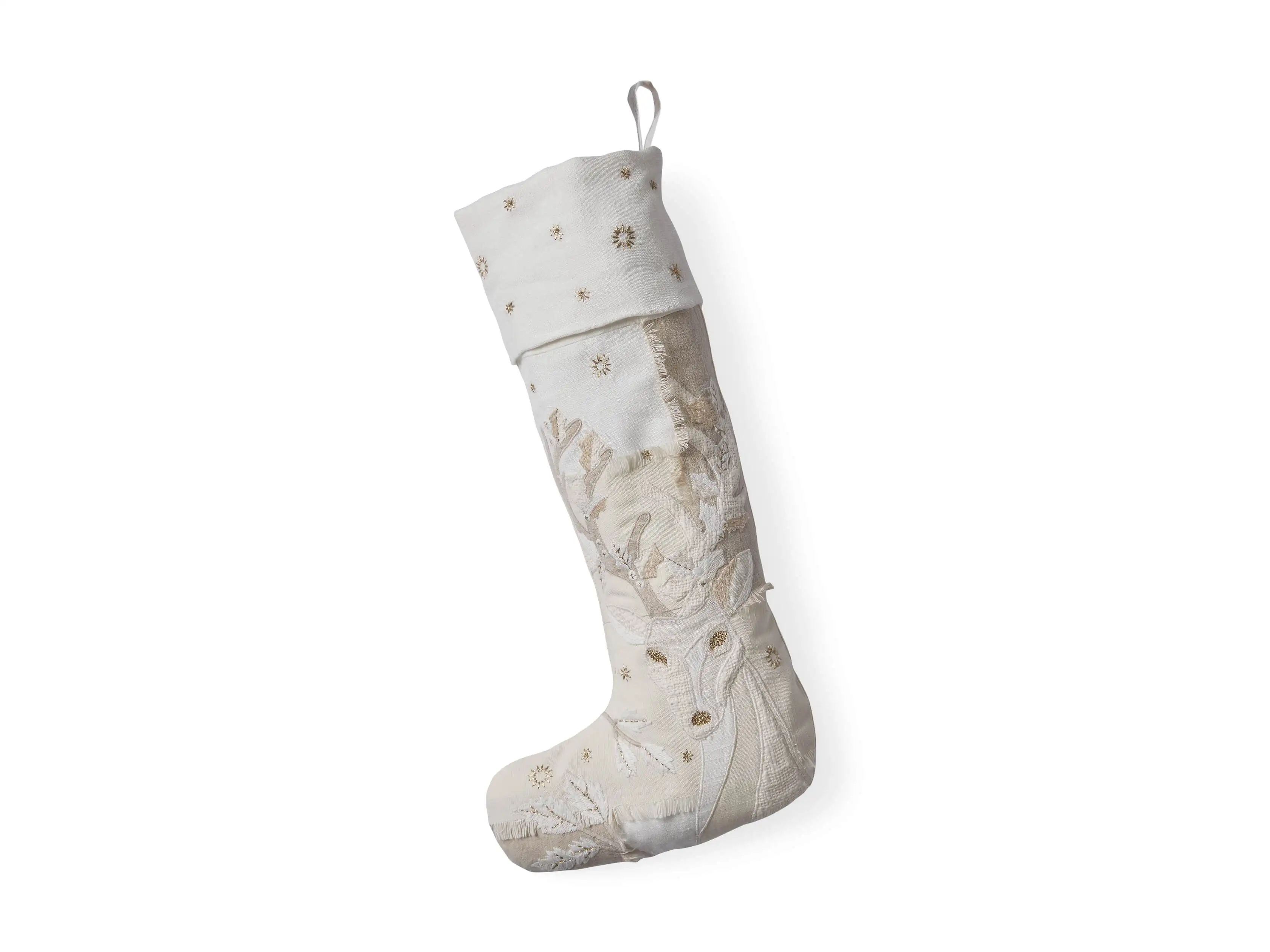 Natural Patched Stag Stocking | Arhaus | Arhaus