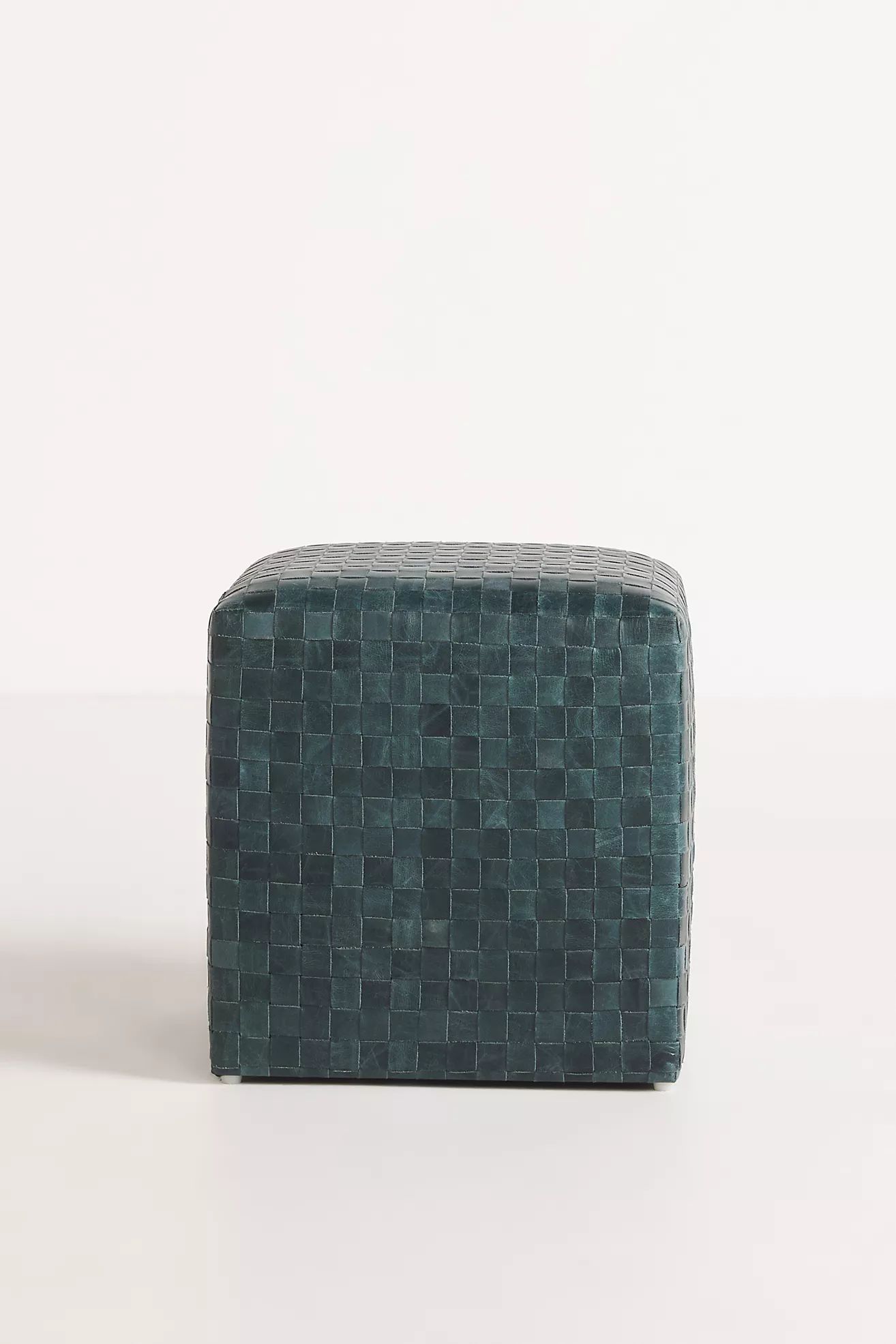 Cove Woven Leather Ottoman | Anthropologie (US)