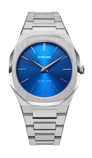 D1 Milano Geo Ultra Thin Bracelet 40mm Watch in Metallic Silver. | Revolve Clothing (Global)