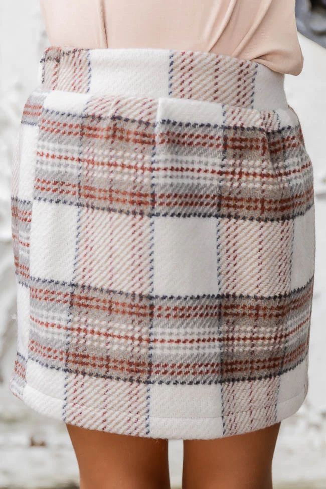 Wasting Minutes Kids Woven Plaid Skirt | Pink Lily