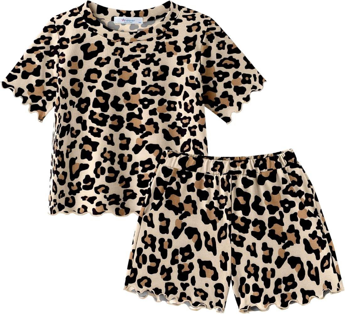 Arshiner Toddler Girls Clothes Ruffle Short Sleeves Crewneck Tops and Shorts with Pockets Cute Su... | Amazon (US)